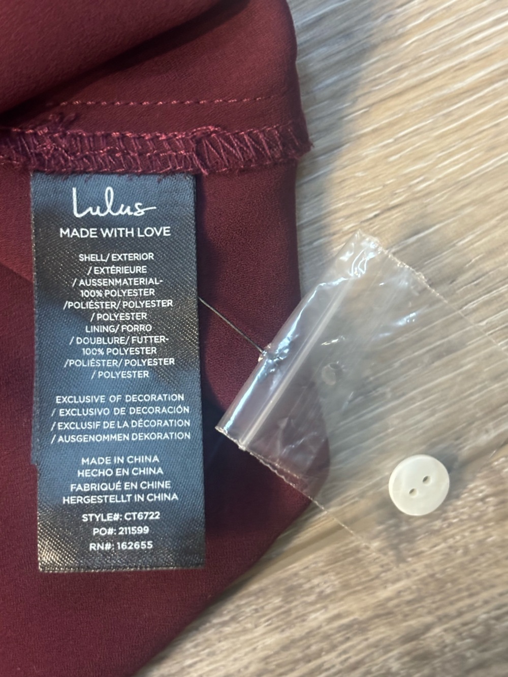 Lulus Jess Top Sz L Burgundy Ruffled Lace Boho Office Romantic Date Night NWT - Picture 8 of 10